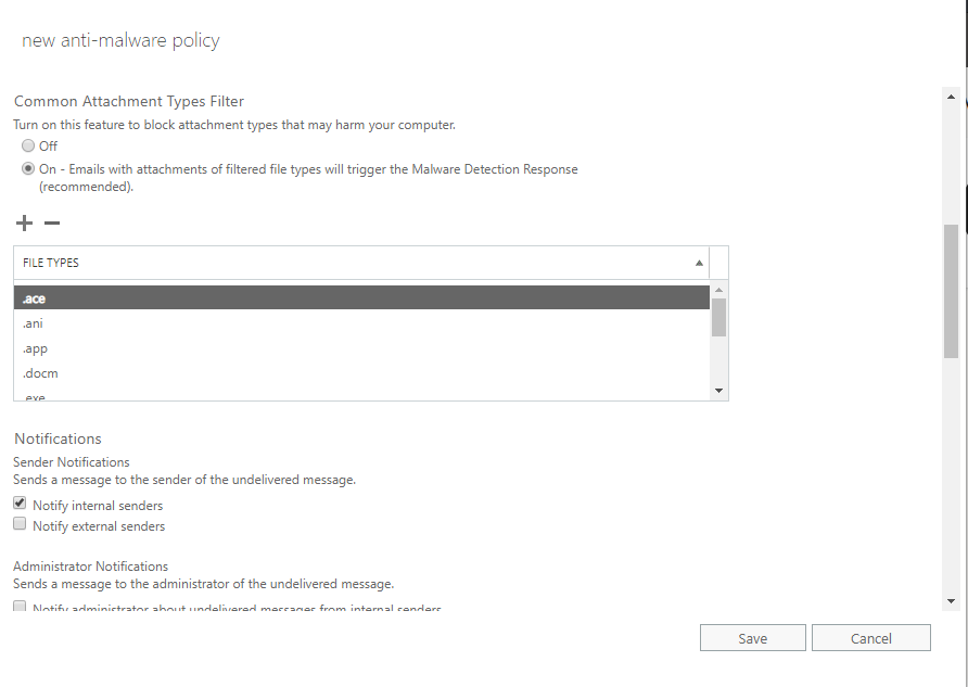 Office 365 Exchange Online Protection (EOP) – Malware&nbsp;Filtering